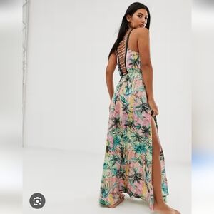 ASOS Multicolor Tropical Maxi Dress